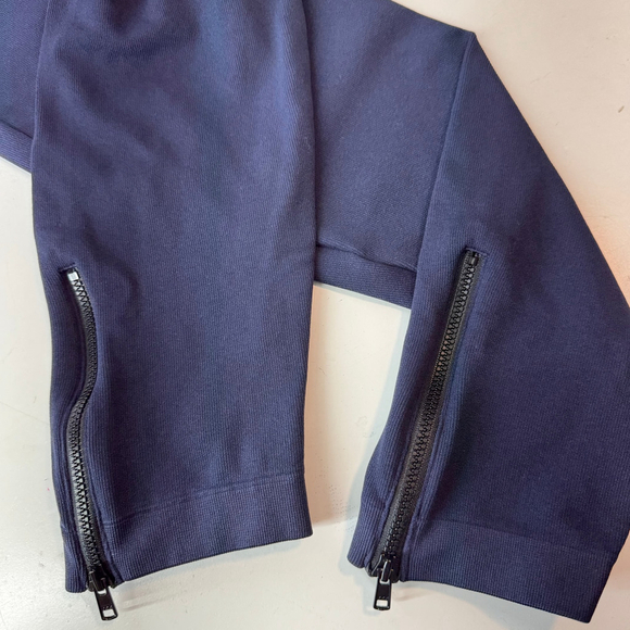 Spanx Seamless Leggings Womens 1X Plus Blue Side Zip High Rise Cropped Athletic - Picture 4 of 10